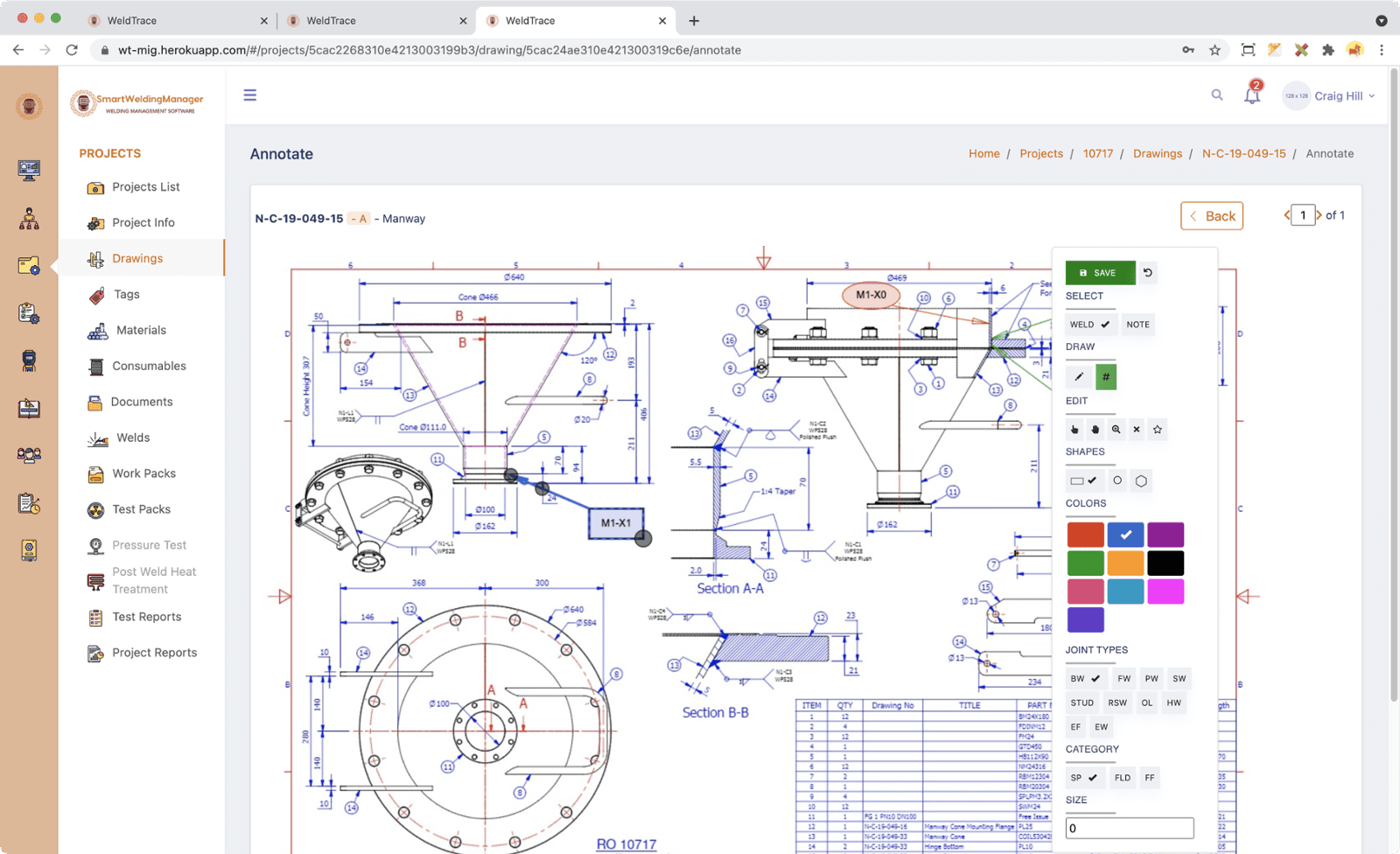 WeldTrace Features